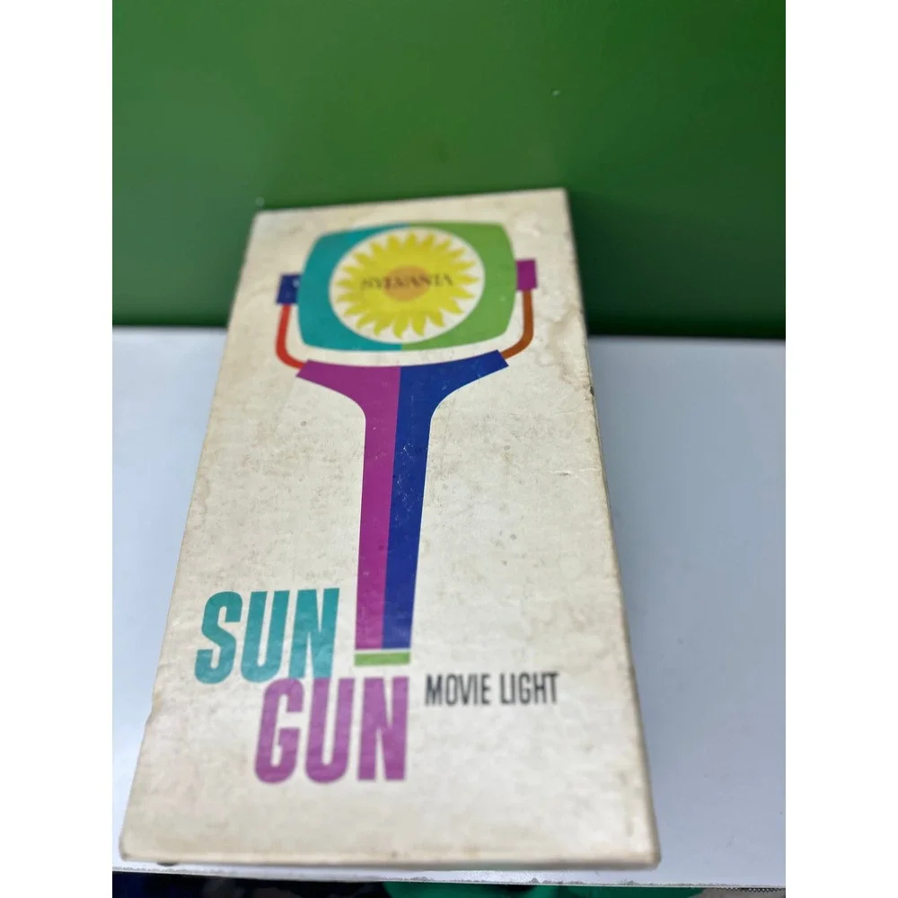 Vintage Sylvania Sun Gun Movie Light SG-70 with Box and Light Meter Black